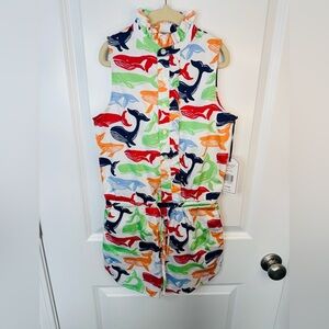 NWT Classic Prep Collared Whale Romper Size 8